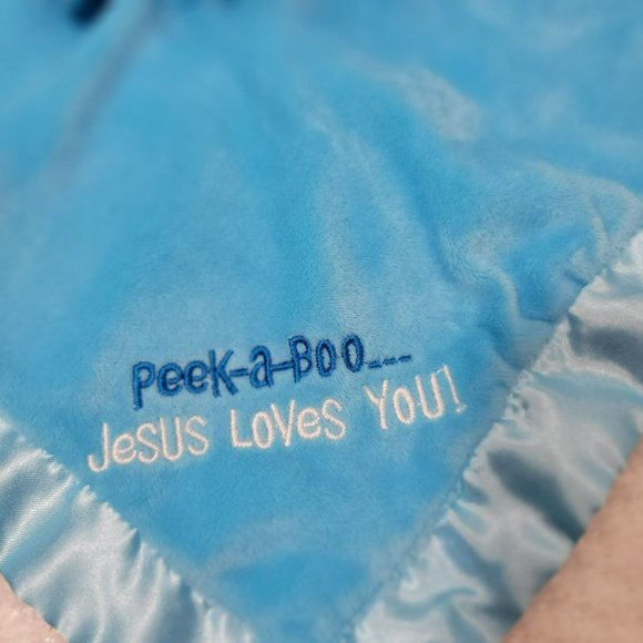 DaySpring Lovey Peek-a-Boo...Jesus Loves You! Christian Plush Blankie Baptism Be - Picture 2 of 10